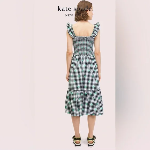 Kate Spade Gingham Voile Smocked Clover Dress - Picture 2 of 7